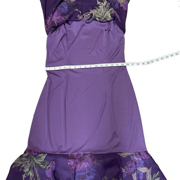 MSK Style 17101 Purple Floral Layered Dress Size 12 - Picture 13 of 14